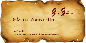 Güns Zseraldin névjegykártya